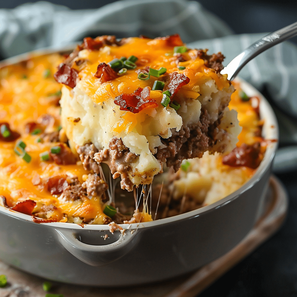 Loaded Potato and Meatloaf Casserole Recipe - elianarecipes.com