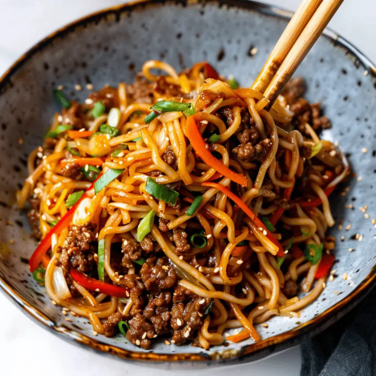 Asian Ground Beef Noodles Recipe - elianarecipes.com