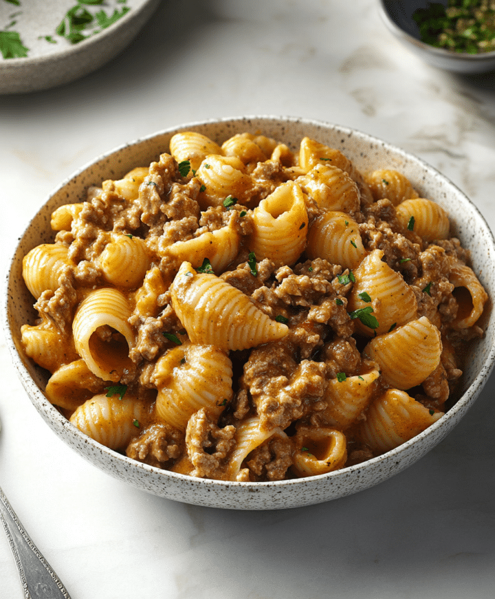 Easy Creamy Beef And Shells Recipe - elianarecipes.com