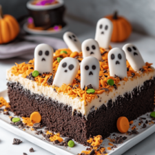 Halloween Graveyard Chocolate Poke Cake Recipe