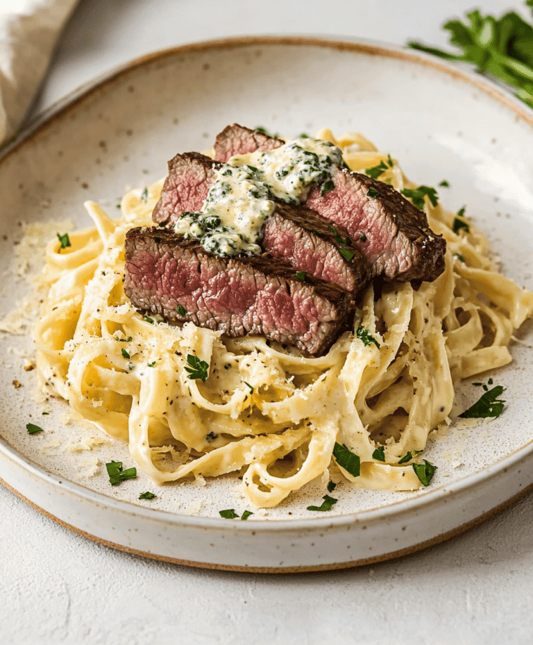 Savory Steak Gorgonzola Alfredo With Creamy Parmesan Sauce Recipe ...