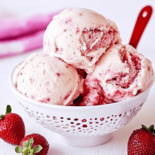 Homemade Strawberry Vanilla Bean Ice Cream Recipe