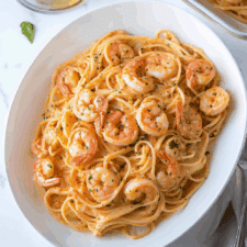 Shrimp Pasta With Creamy Tomato White Wine Sauce Recipe